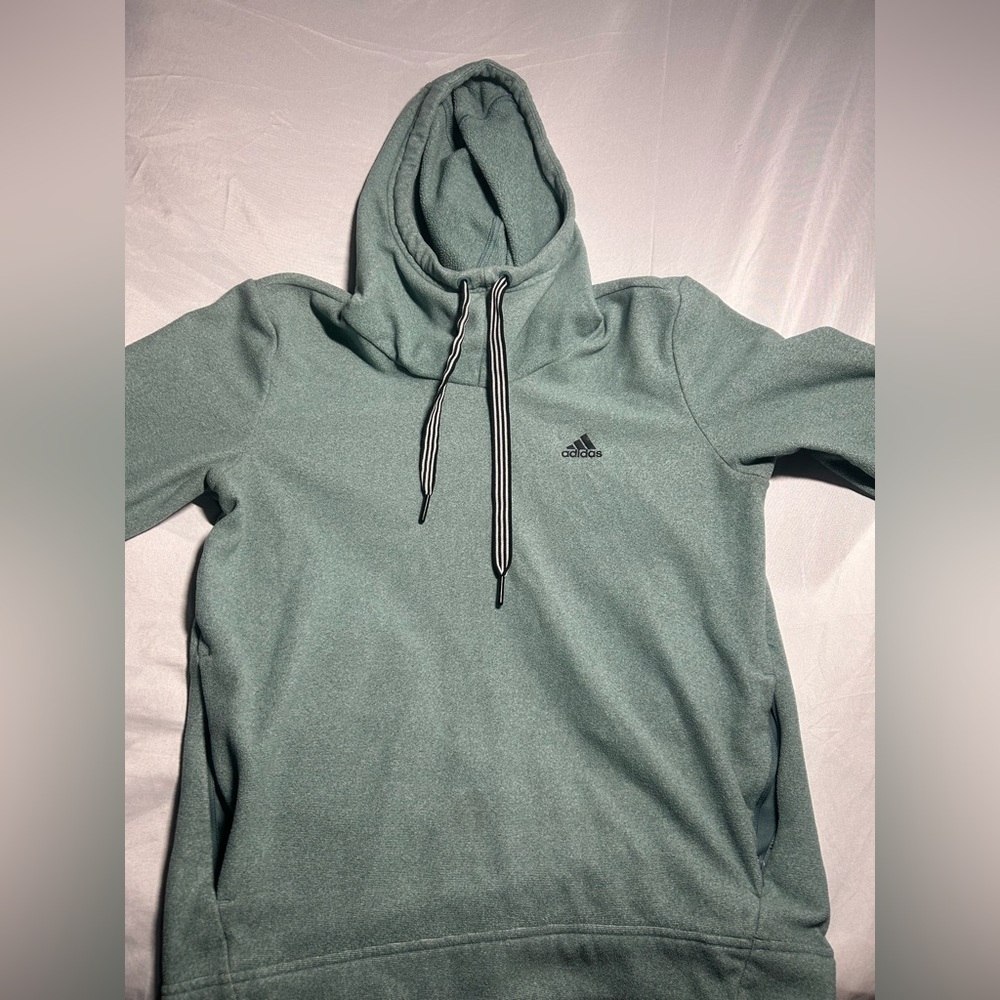 Adidas Women’s Fleece Hoodie – Seafoam Green/Light Turquoise Blue – Size S